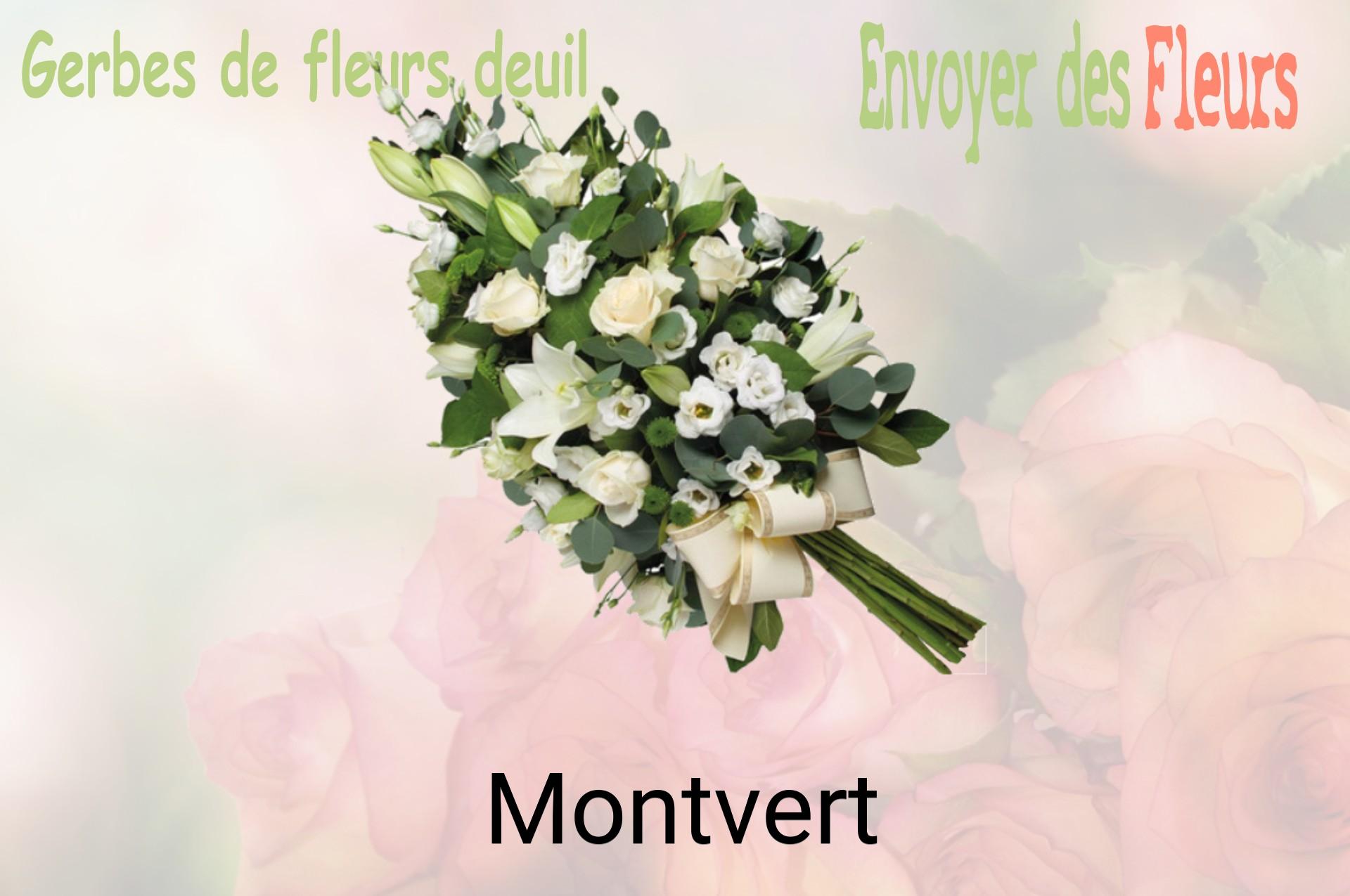 Gerbe de fleurs de deuil livrée à Montvert